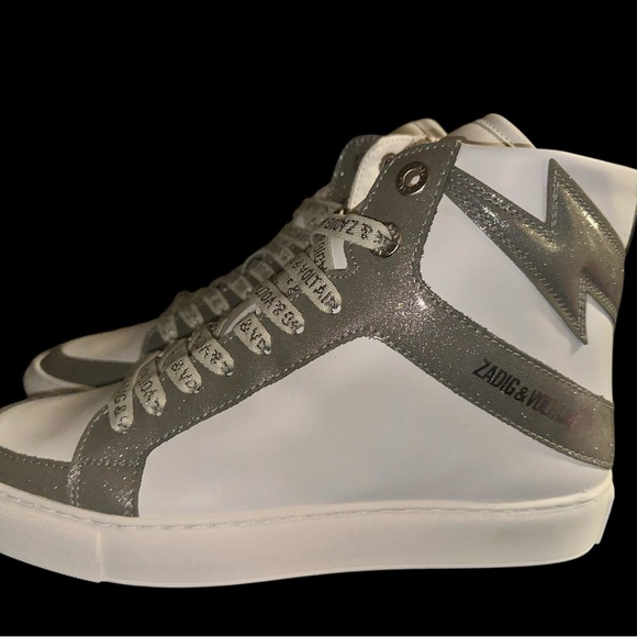 Zadig & Voltaire Women’s High Flash Infinity Patent Silver Leather (38) US 7. - Picture 13 of 13